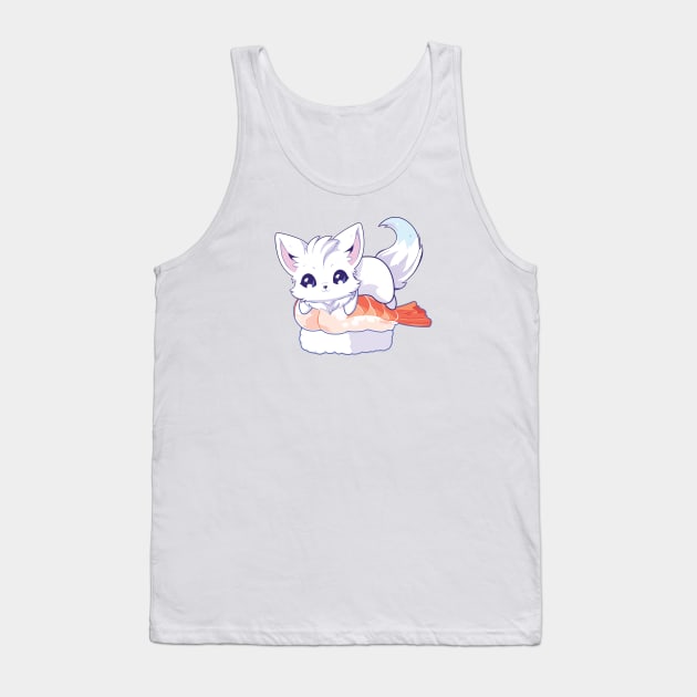 Arctic Fox Shrimp Sushi Tank Top by Myanko